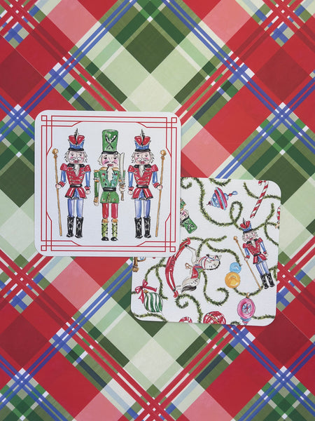 Reversible Red Nutcracker Coasters