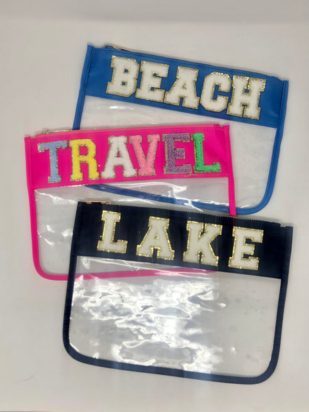 Beach Clear Pouch- Royal Blue