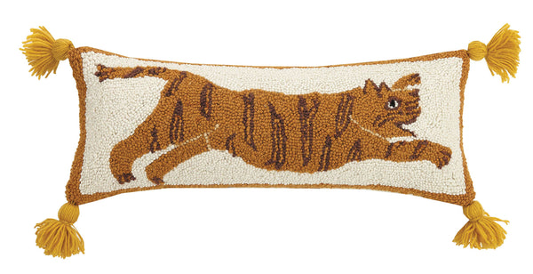 Tiger with Tassels Hook Pillow