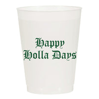 Happy Holla Days - Reusable Christmas Cups - Set of 10